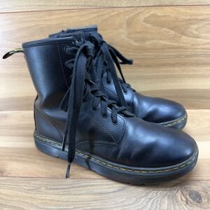 Dr Martens Womens Boots 6 Zavala Black Patent Leather Lace Up Combat EU 37